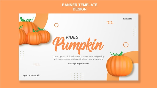 PSD elemento de diseño de plantilla de banner de calabaza 3d