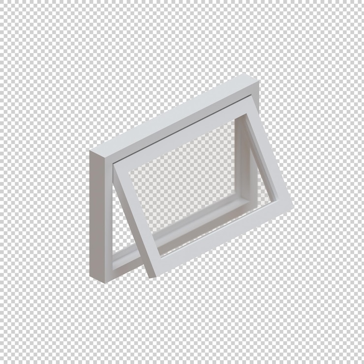 PSD elemento de diseño de renderización de ventana 3d