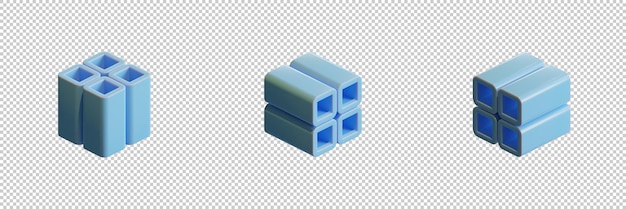 Elemento de diseño de renderizado 3d de cubo 01