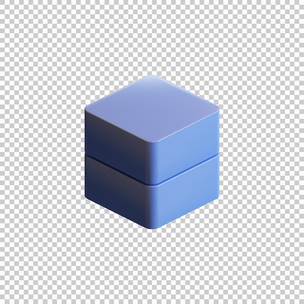 PSD elemento de diseño de renderizado 3d de cubo 02