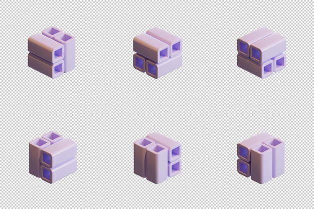 Elemento de diseño de renderizado 3D de cubo 05