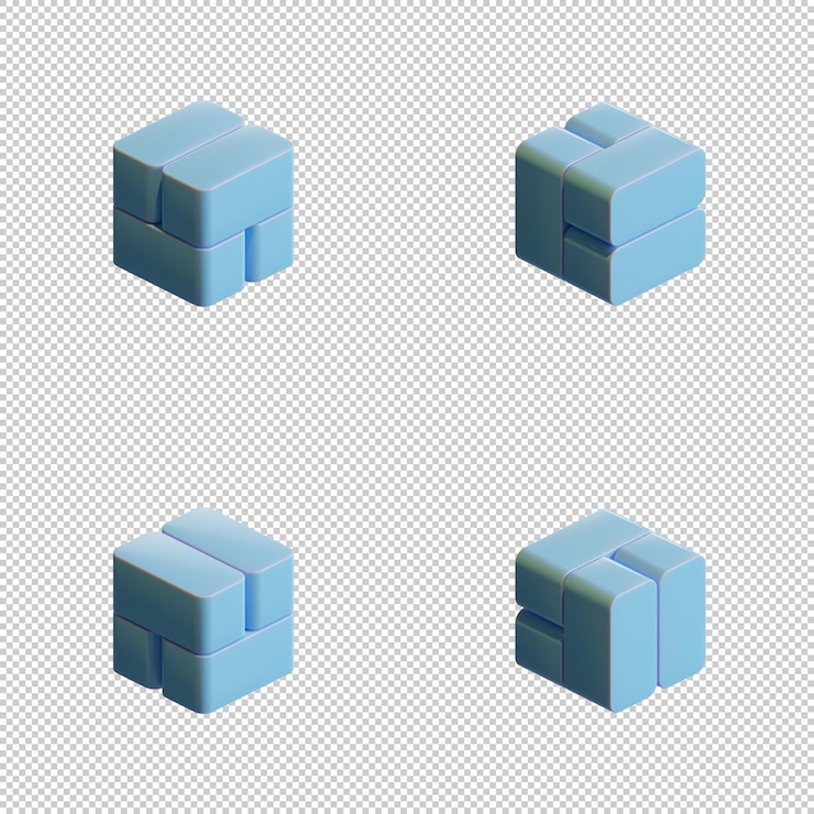PSD elemento de diseño de renderizado 3d de cubo 10