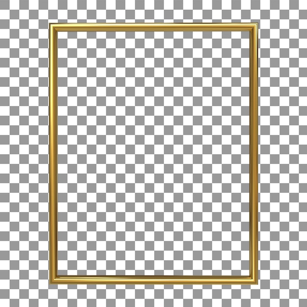 Elemento de diseño de renderizado de marco de fotos dorado 3d