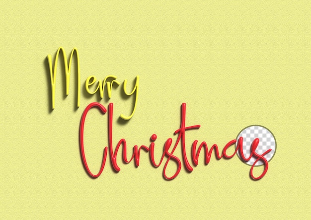 Elemento de diseño de tipografía de texto 3d feliz navidad 06