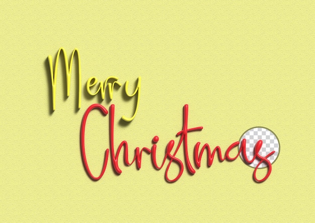 PSD elemento de diseño de tipografía de texto 3d feliz navidad 06