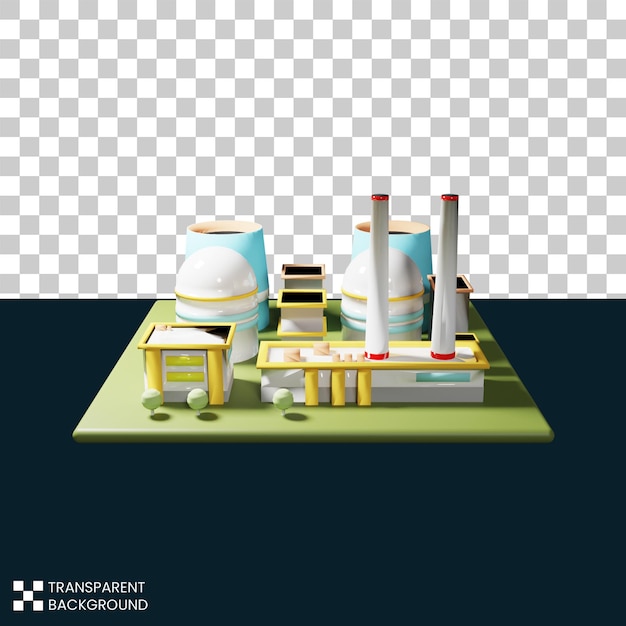 PSD elemento de diseño de vista isométrica de fábrica para paisaje.