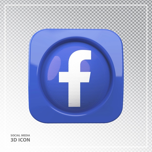 Elemento facebook icono estilo 3d render