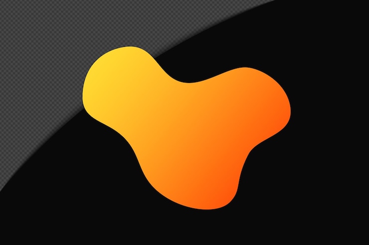 PSD elemento de gradiente de forma abstracta con plantilla de color amarillo naranja diseño psd png