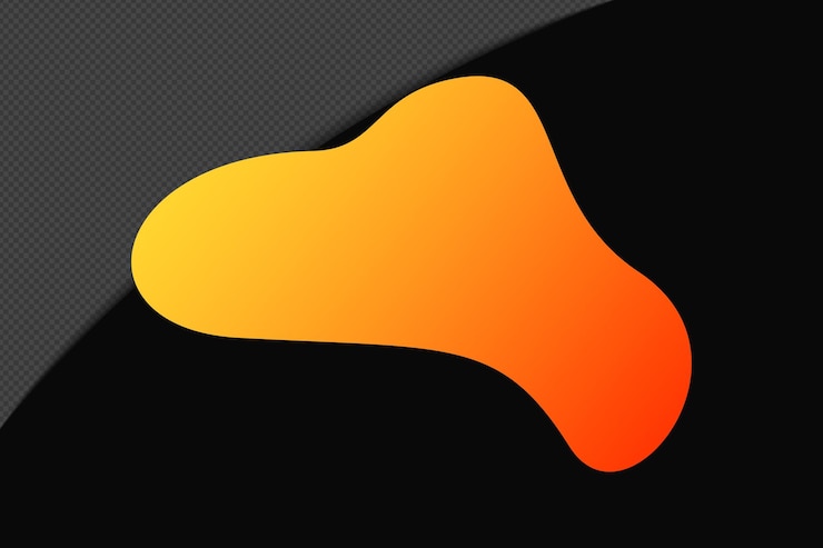 PSD elemento de gradiente de forma abstracta con plantilla de color amarillo naranja diseño psd png