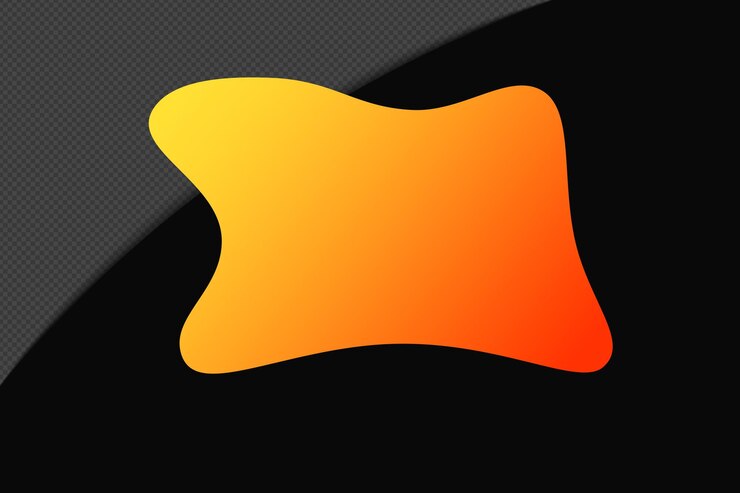 PSD elemento de gradiente de forma abstracta con plantilla de color amarillo naranja diseño psd png