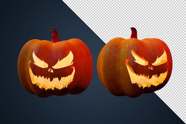 Elemento de Halloween de calabazas de renderizado 3D para cartel de evento y flye