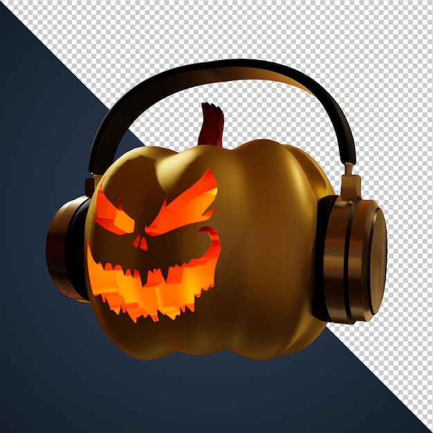 Elemento de Halloween de calabazas de renderizado 3D para cartel de evento y flye