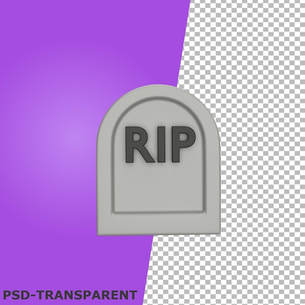 PSD elemento de halloween lápida 3d redondeada