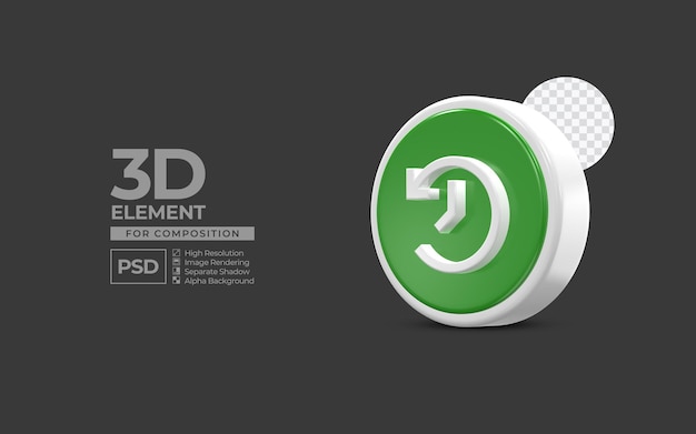 Elemento de icono 3d redes sociales para composición psd premium