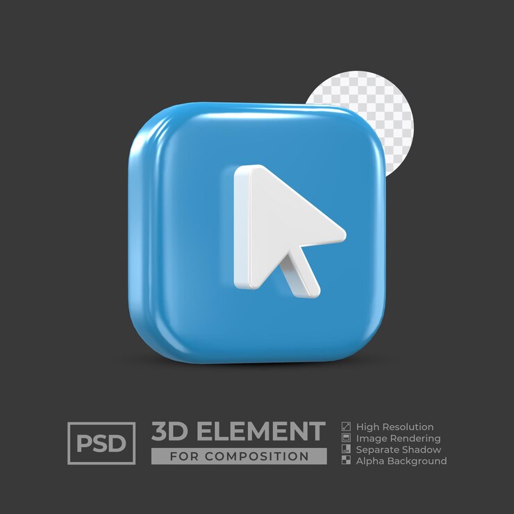 PSD elemento de icono 3d redes sociales para composición psd premium