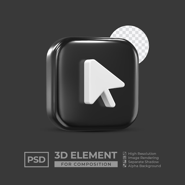 elemento de icono 3d redes sociales para composición psd premium