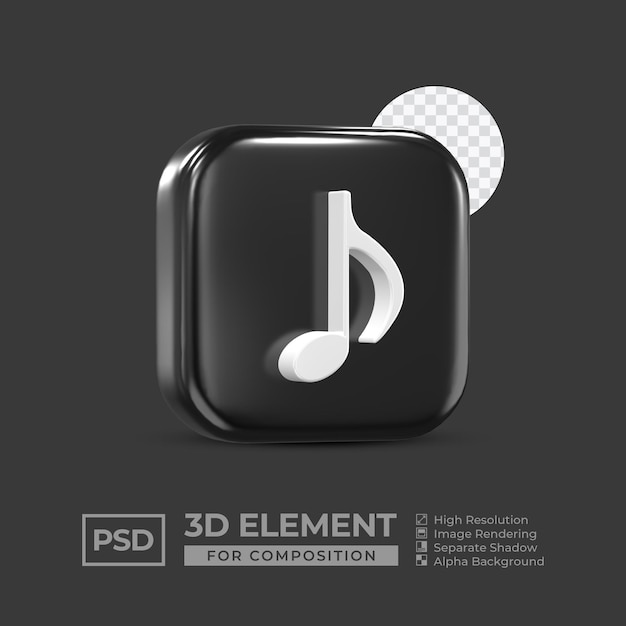elemento de icono 3d redes sociales para composición psd premium