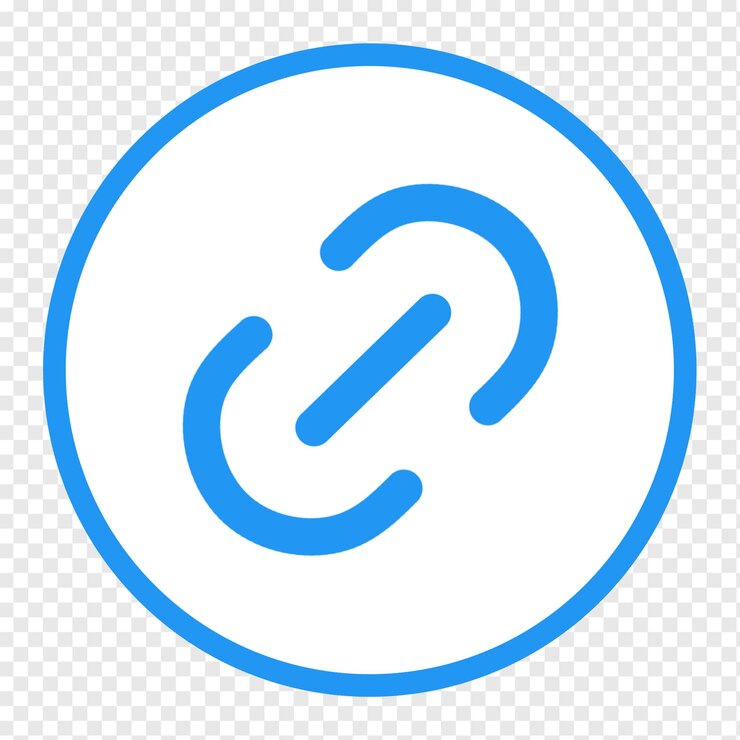 PSD el elemento de icono de enlace de fondo transparente azul