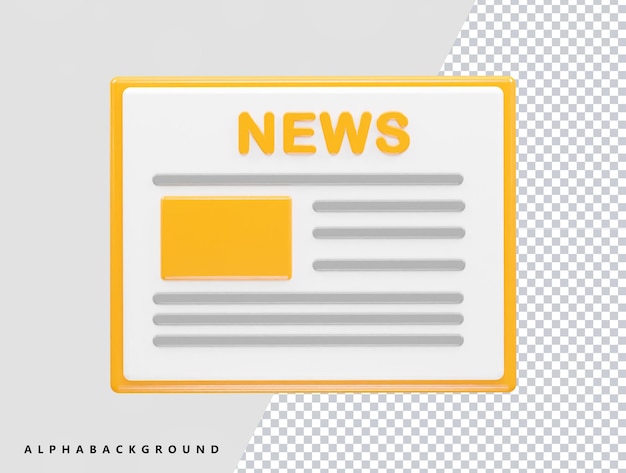 El elemento de ilustración 3D del icono de noticias en vivo