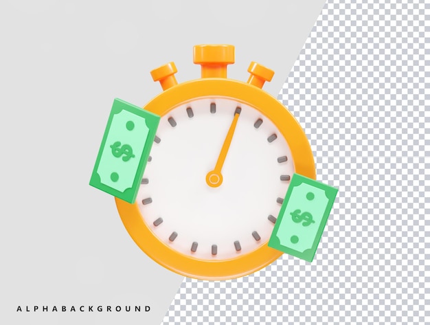 PSD el elemento de ilustración 3d que muestra el icono del cronómetro
