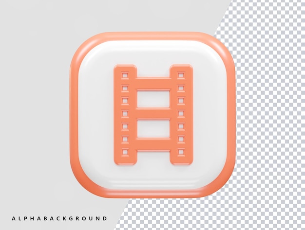 PSD el elemento de ilustración de renderización 3d del icono de cine