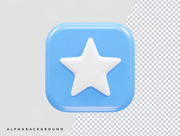 Elemento de ilustración de renderizado 3d de icono de estrella