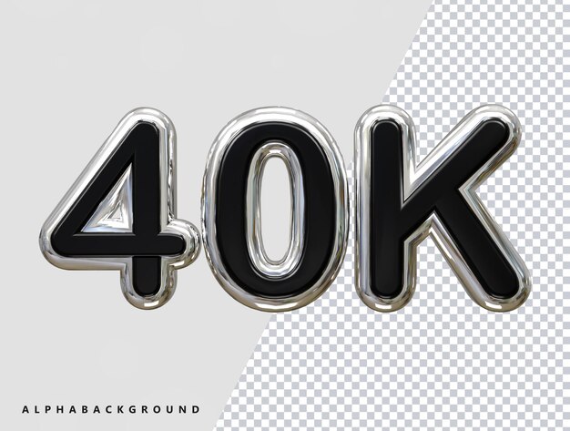 Elemento de ilustración de representación 3d de efecto de texto de 40k