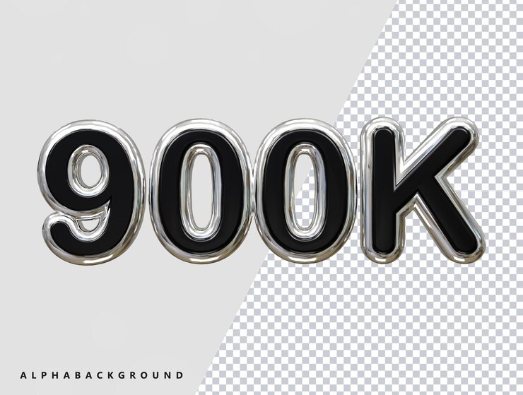 PSD elemento de ilustración de representación 3d de efecto de texto de 900k