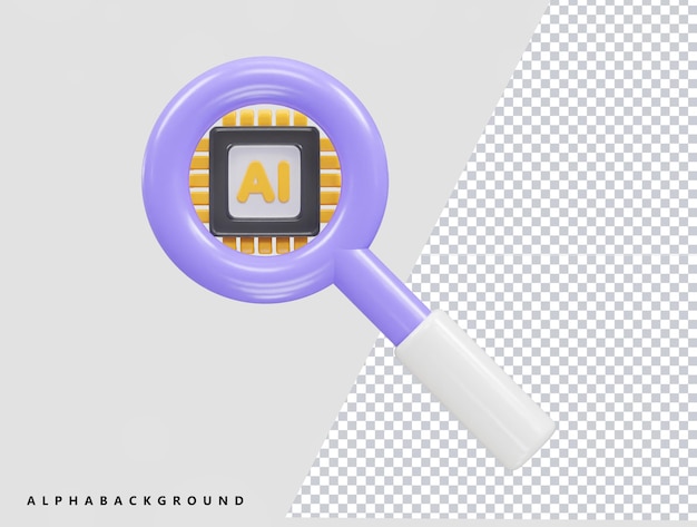 El elemento de ilustración de representación 3D del icono Ai