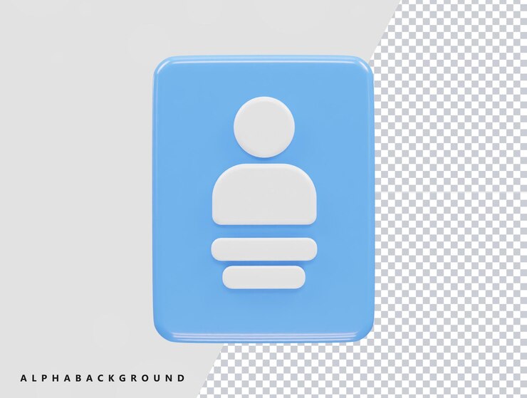 PSD el elemento de ilustración de representación 3d del icono del libro de contactos