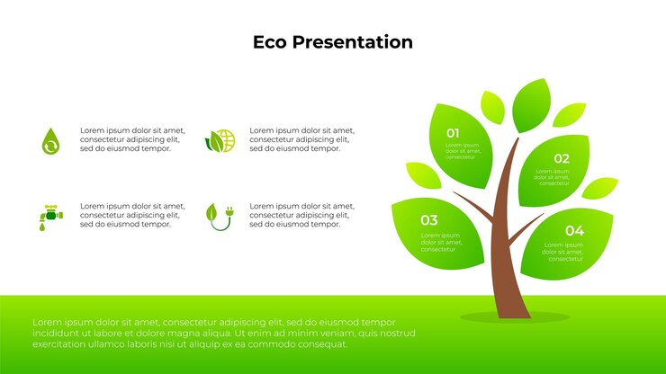PSD elemento infográfico de árbol abstracto con hojas plantilla de diseño ecológico