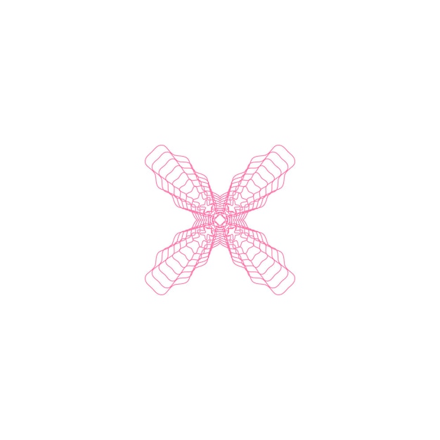 Elemento de líneas abstractas rosadas