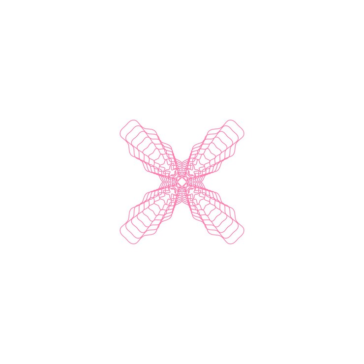 PSD elemento de líneas abstractas rosadas