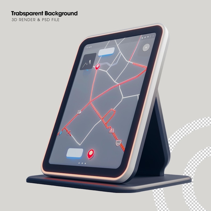 PSD elemento de mapa gps inteligente psd objeto 3d aislado