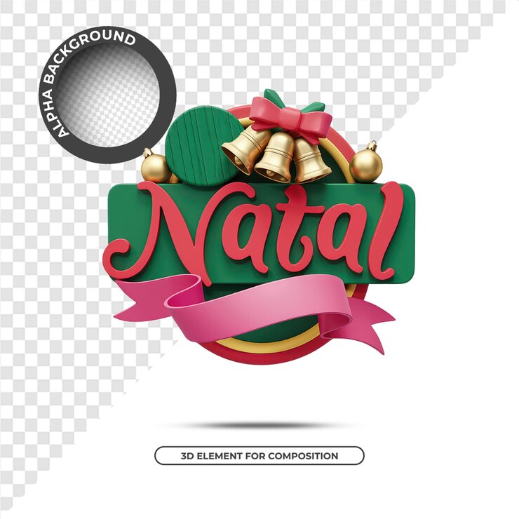 PSD elemento de navidad 3d elemento de composición del ornamento de navidad