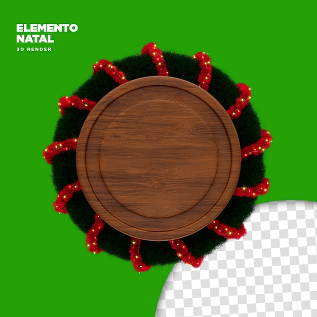 Elemento de Navidad 3D con madera circular