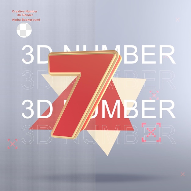 Elemento de número rojo 3d creativo para diseño