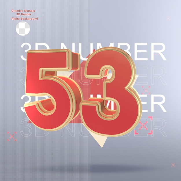 Elemento numero rosso 3d creativo per il design