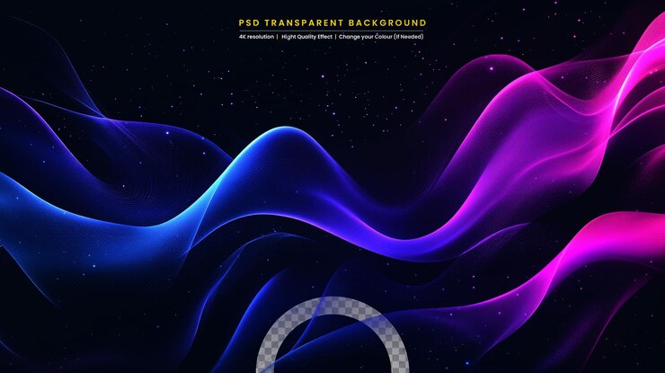PSD elemento de onda con líneas de gradiente de colores abstractos para el sitio web