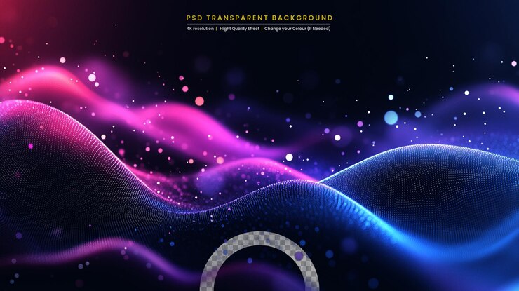 PSD elemento de onda con líneas de gradiente de colores abstractos para el sitio web