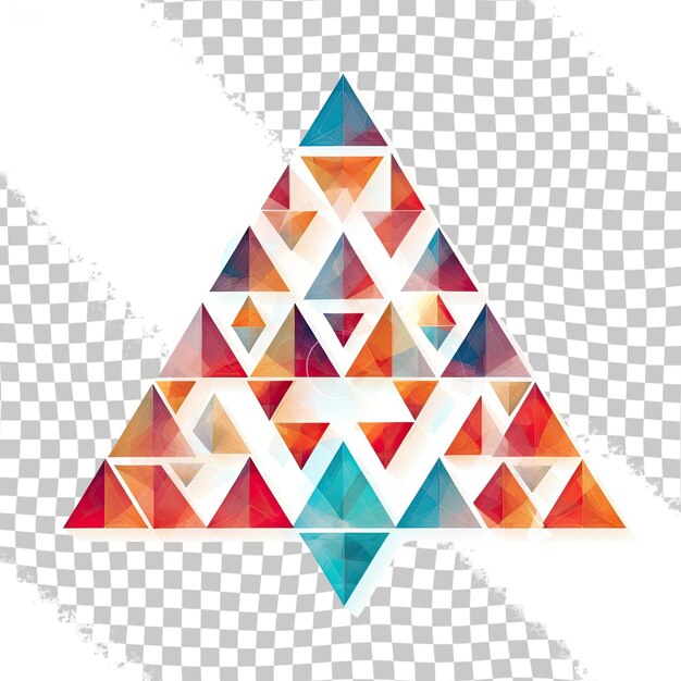 Elemento de patrón de mosaico de triángulo geométrico aislado en elemento de identidad empresarial universal transparente