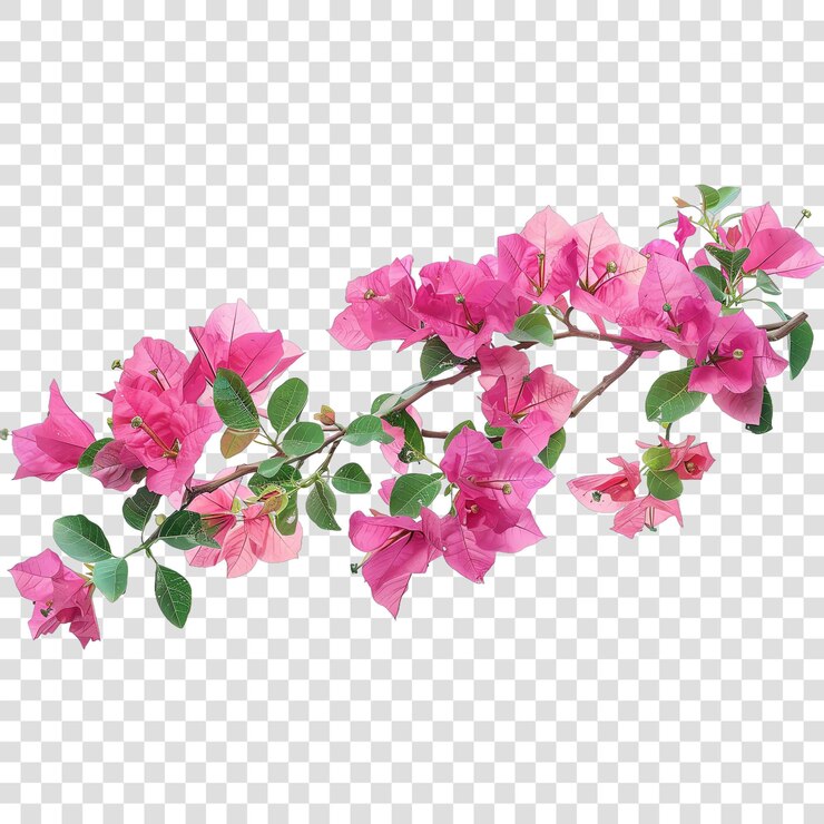 PSD elemento de la planta floral de bougainvillea realista en un fondo transparente