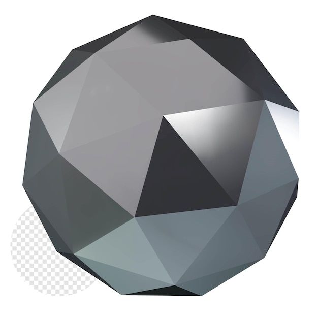 Elemento png 3d cromo argento ico sfera