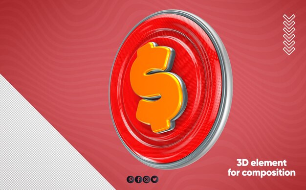 Elemento PSD 3D para composición