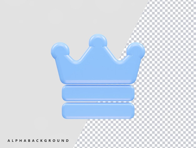 Elemento de representación 3D del vector del icono de la corona