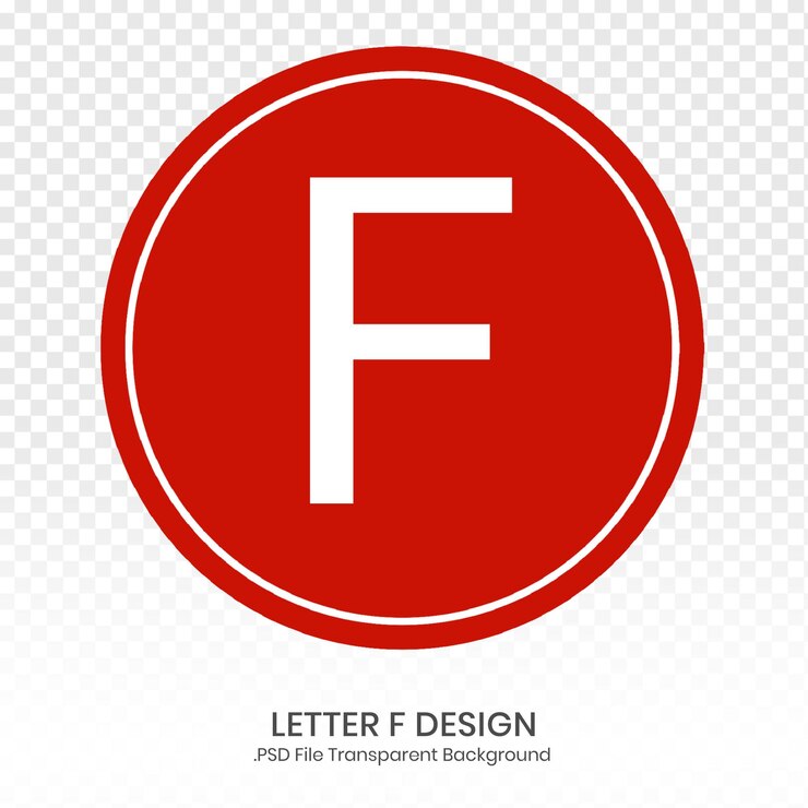 PSD elemento del símbolo de la letra f con círculo rojo fondo transparente png logotipo f diseño rojo