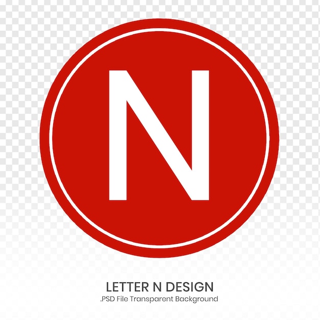 Elemento del símbolo de la letra N con círculo rojo fondo transparente png logotipo N diseño rojo