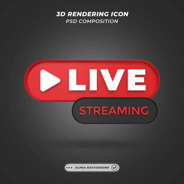 Elemento de transmisión de video en vivo en renderizado 3d