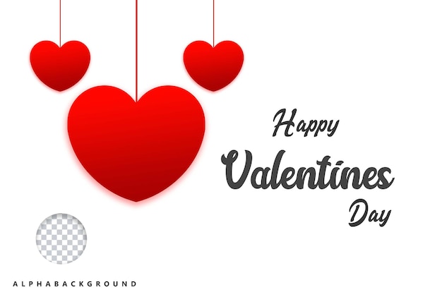 Elemento transparente del corazón del día de san valentín