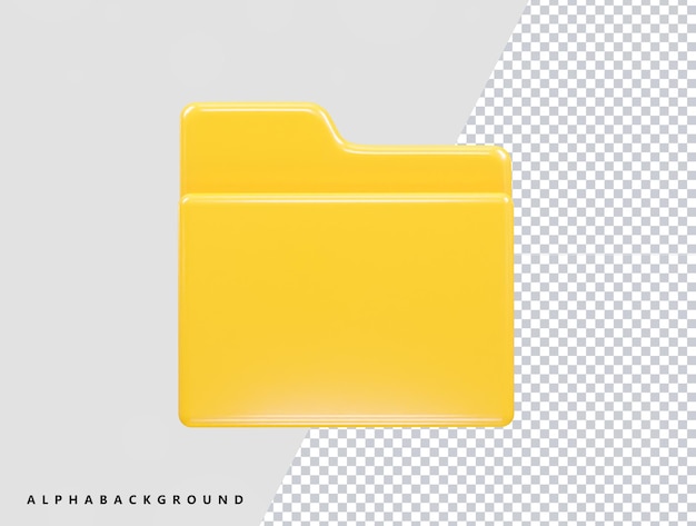 Elemento transparente de la ilustración 3D del archivo de iconos de carpeta